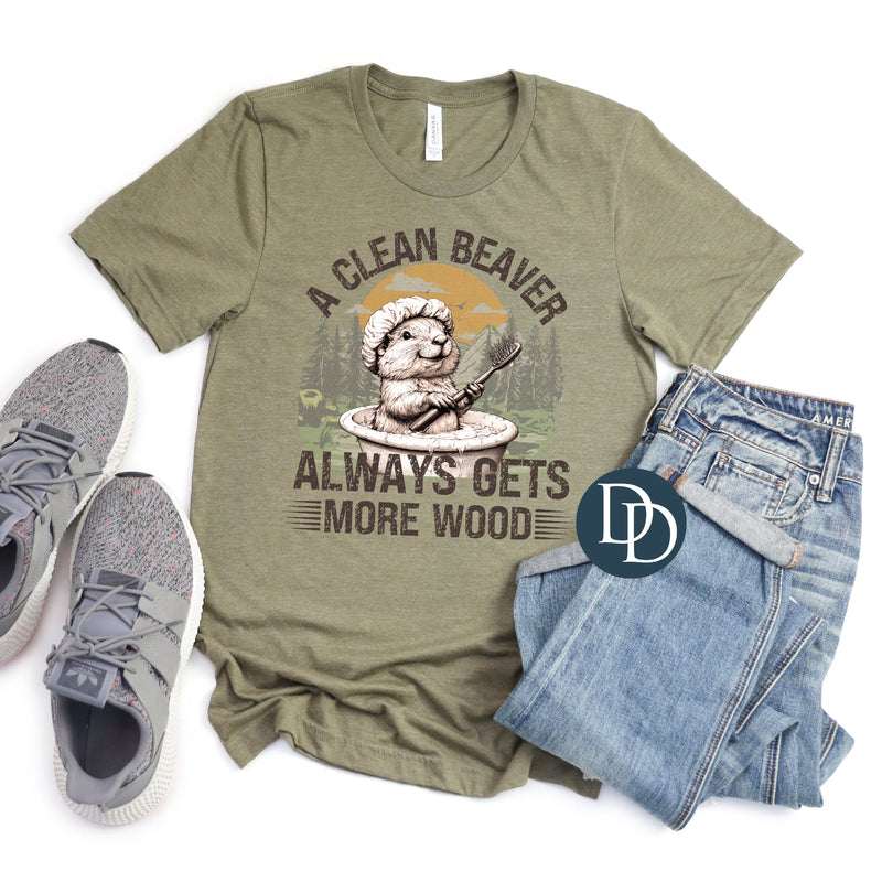 Clean Beaver Wood Washing *DTF Transfer*