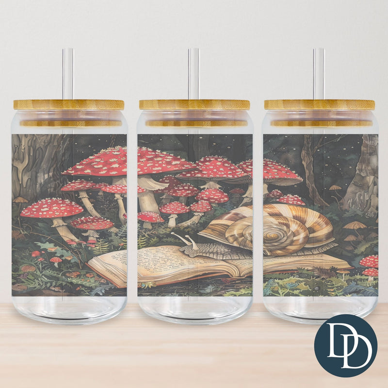 Cottagecore Snail And Mushrooms Tumbler Print *Sublimation Print Transfer*