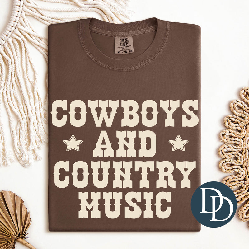 Cowboys Country Music Stars (Beige Ink) *Screen Print Transfer*