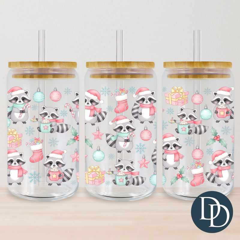 Cozy Christmas Raccoon *UV DTF Cup Wrap*