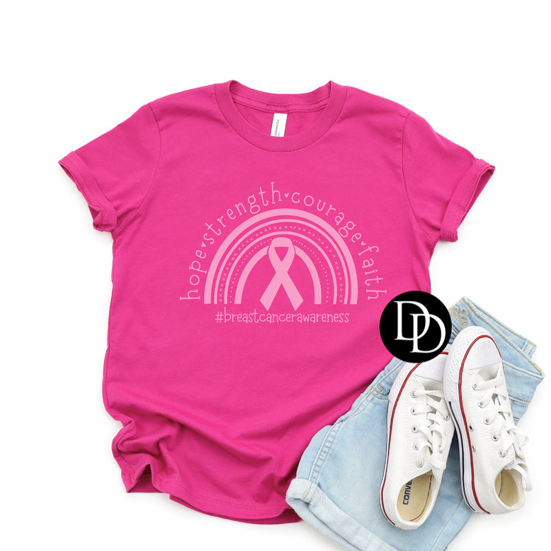 Hope Strength Courage Faith (Pink Ink) *Screen Print Transfer*