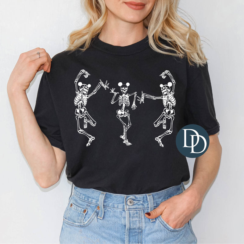 Dancing Mouse Skeletons (White Ink) *Screen Print Transfer*