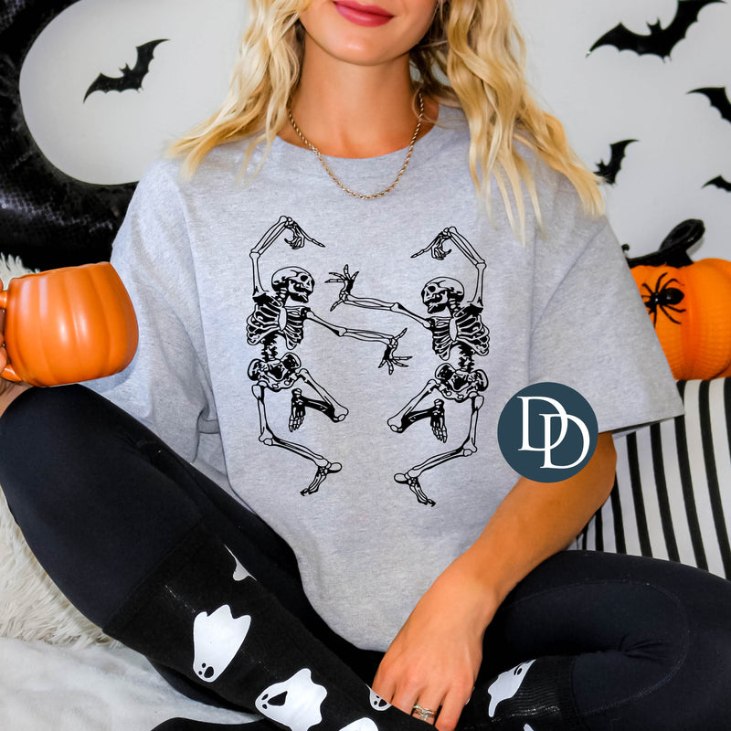 Dancing Skeletons (Black Ink) *Screen Print Transfer*