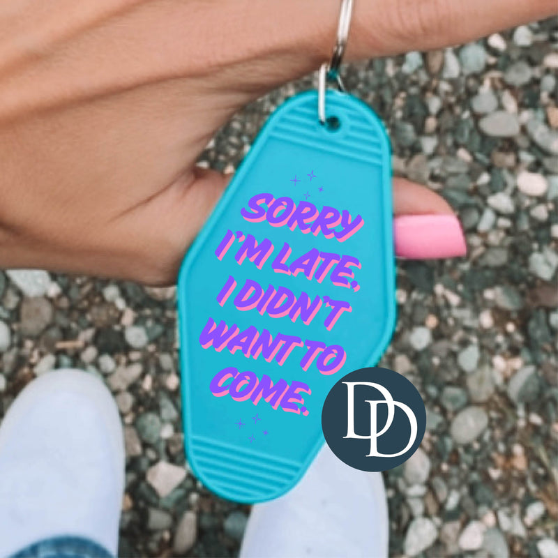 Didn't Want to Come Retro Pink Purple *Motel Keychain UV DTF Decal*