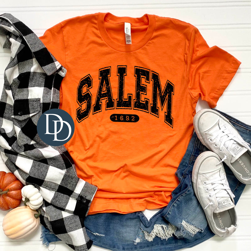 Distressed Salem 1692 (Black Ink) *Screen Print Transfer*