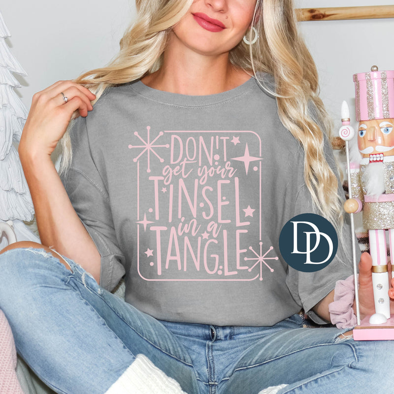 Don't Get Your Tinsel In A Tangle (Pink Ink) *Screen Print Transfer*
