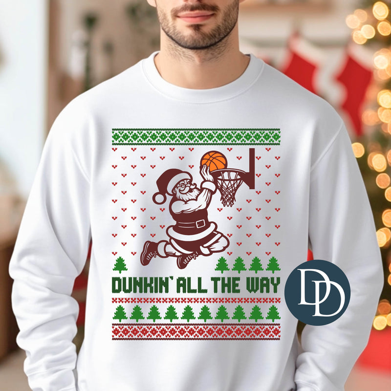 OVERSIZED Dunkin' All The Way Ugly Christmas Sweater *DTF Transfer*