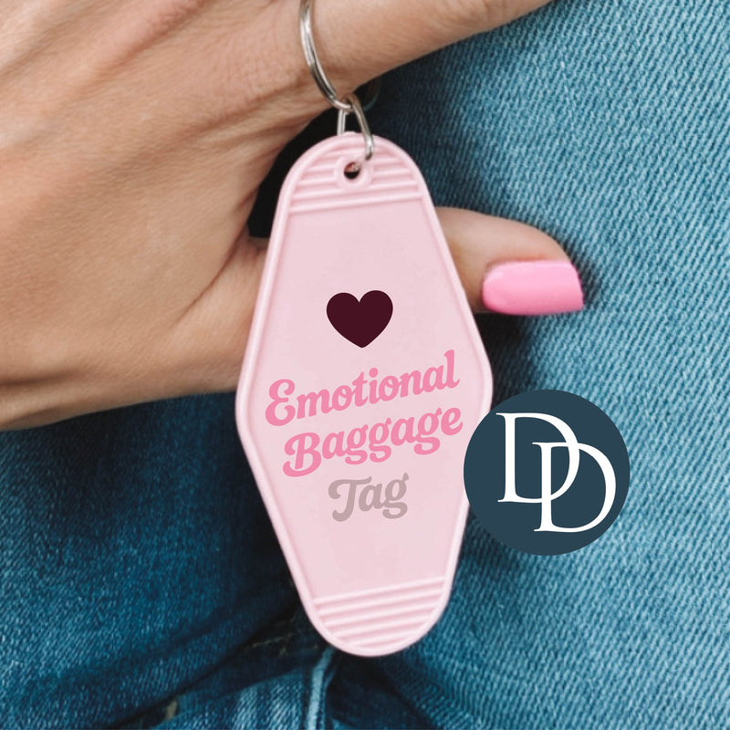 Emotional Baggage Tag *Motel Keychain UV DTF Decal*