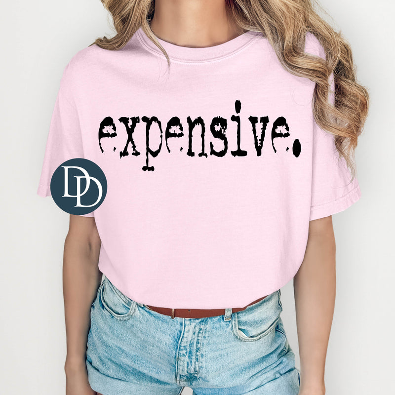 Expensive Typography with Hat Design (Black Ink) *Screen Print Transfer*