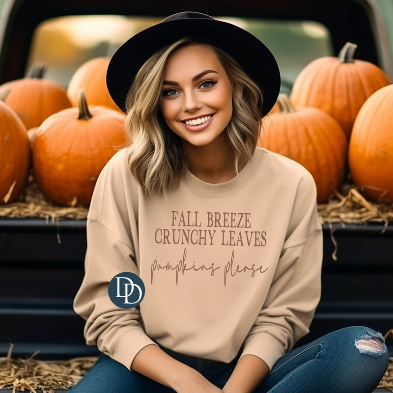 Fall Breeze Crunchy Leaves (Doe Brown) - NOT RESTOCKING - *Screen Print Transfer*