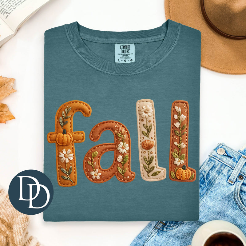 Fall Faux Leather Embroidery *DTF Transfer*
