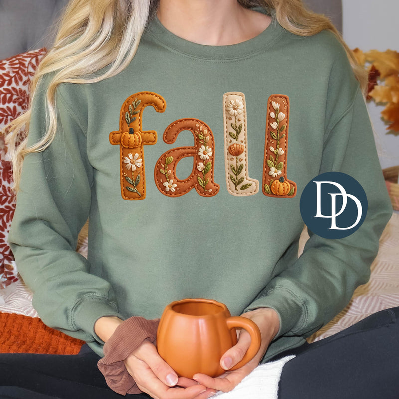 Fall Faux Leather Embroidery *DTF Transfer*