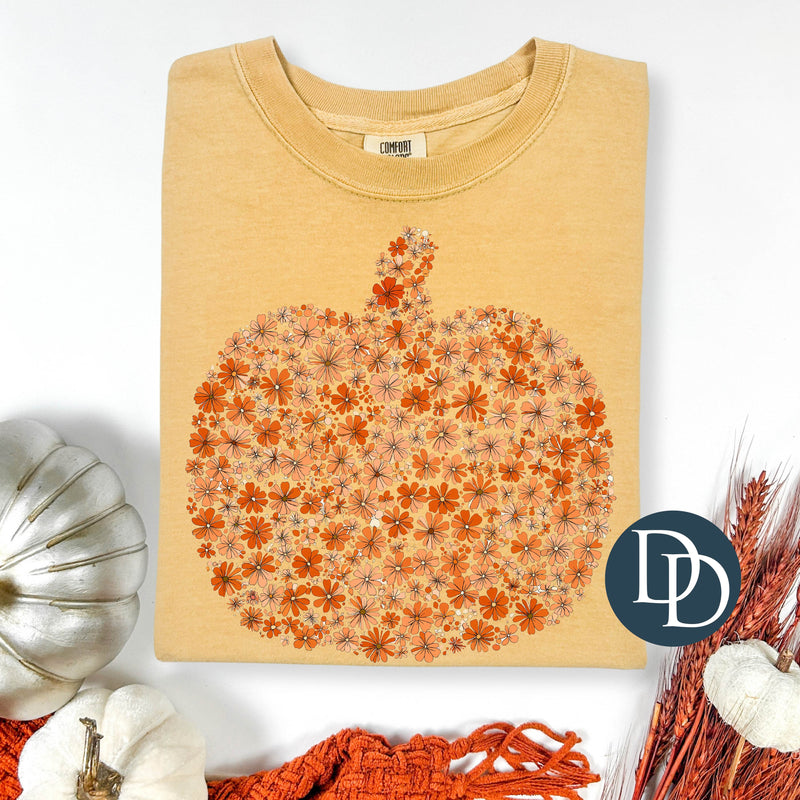 Fall Flowers Pumpkin *DTF Transfer*