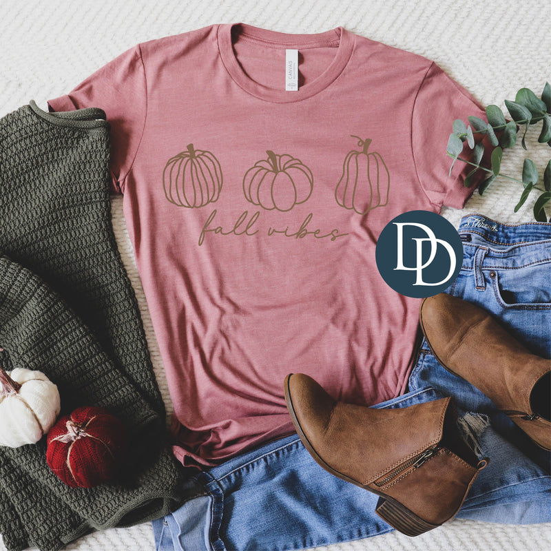 Fall Vibes Pumpkins (Doe Brown Ink) *Screen Print Transfer*