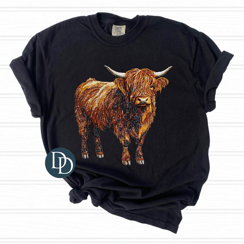 Faux Rhinestone Highland Cow *DTF Transfer*