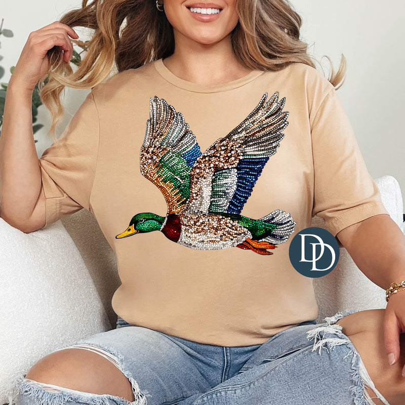 Faux Rhinestone Mallard Duck *DTF Transfer*