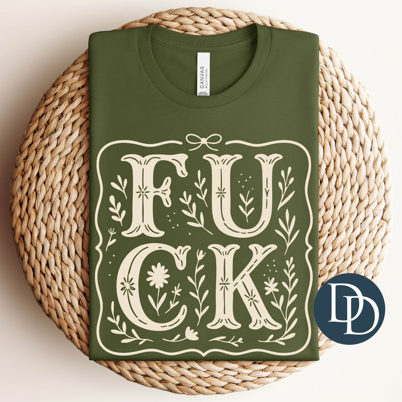 Fck Floral Pretty Floral (Cream Ink) *Screen Print Transfer*
