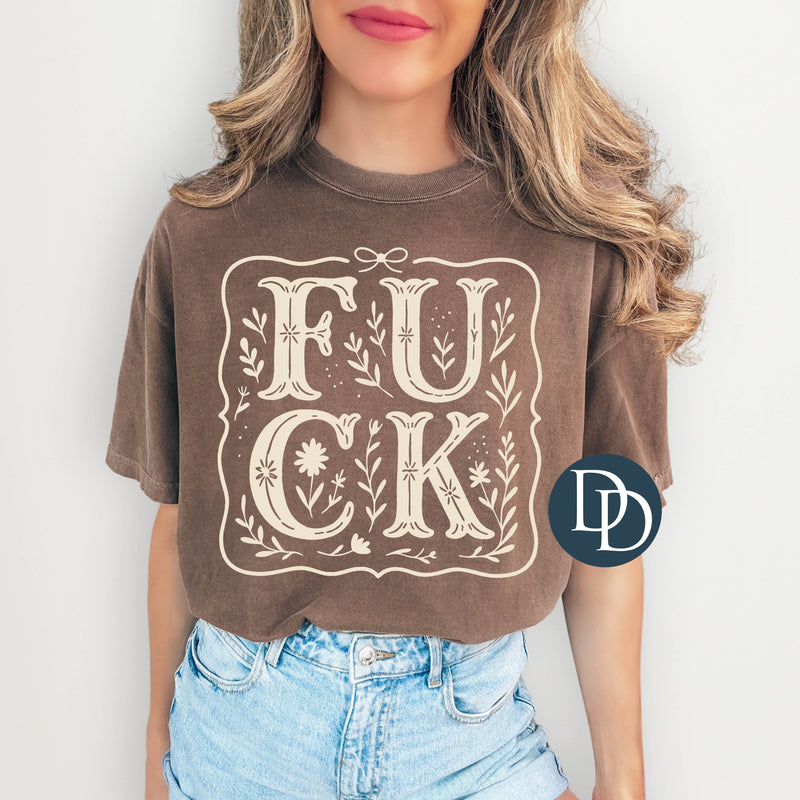 Fck Floral Pretty Floral (Cream Ink) *Screen Print Transfer*