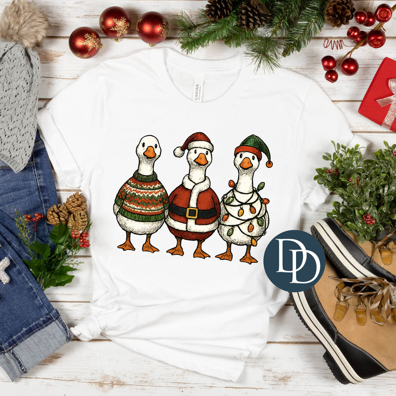 Festive Christmas Geese *DTF Transfer*
