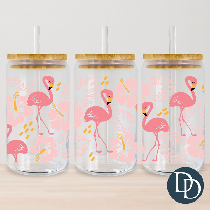 Floral Flamingo Summer Time *UV DTF Cup Wrap*