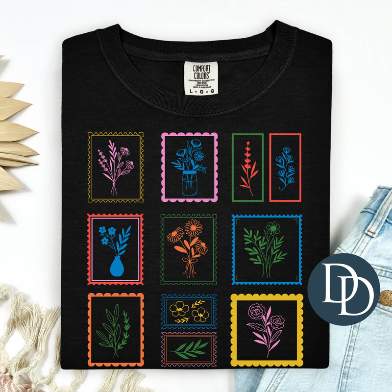 Floral Stamp Collage *DTF Transfer*