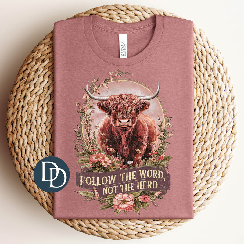 OVERSIZED Follow The Word Distressed Highland *DTF Transfer*