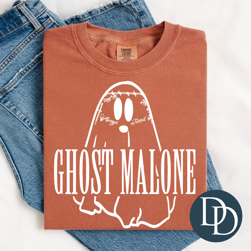 Ghost Malone (White Ink) *Screen Print Transfer*