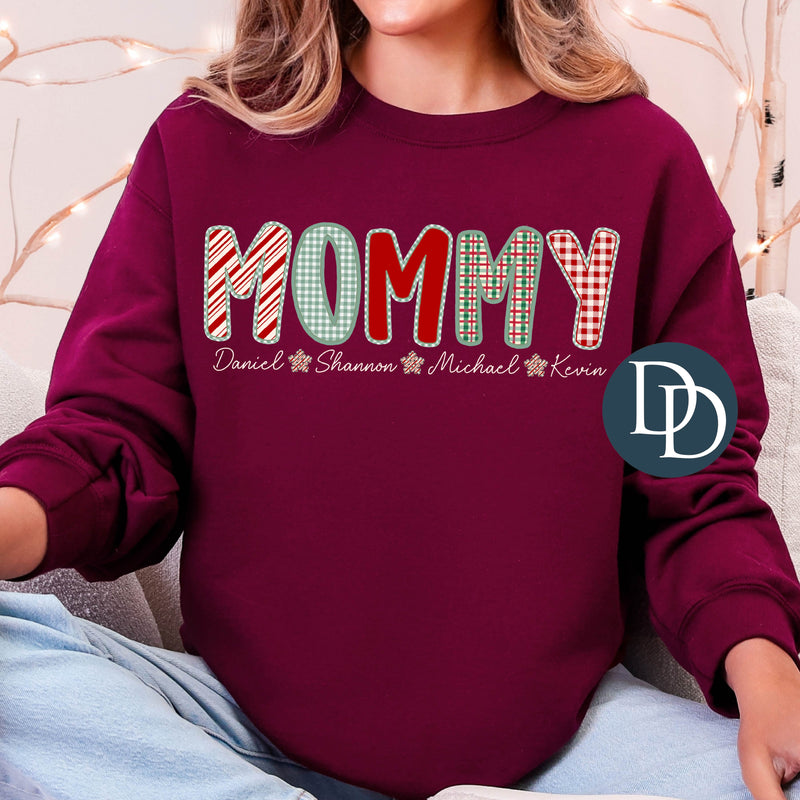 Gingham Christmas Personalized Family Names Semi-Custom *DTF Transfer*