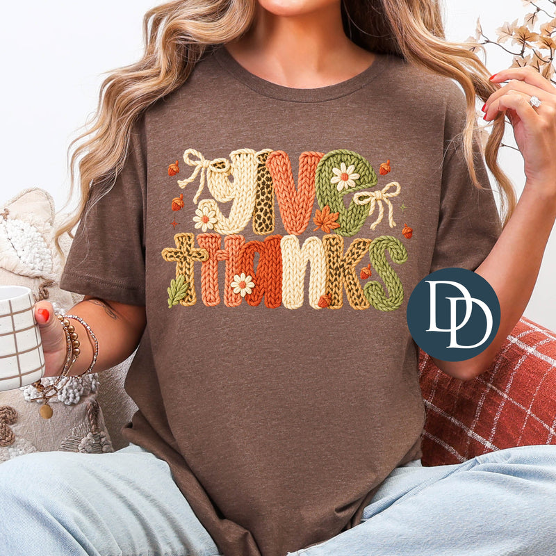 Give Thanks Faux Yarn *DTF Transfer
