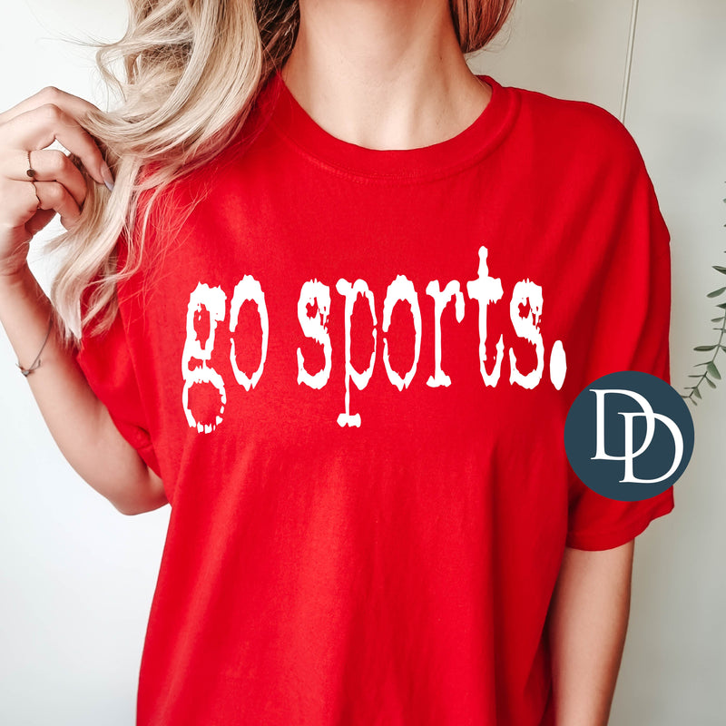 Go Sports Type (White Ink) *Screen Print Transfer*