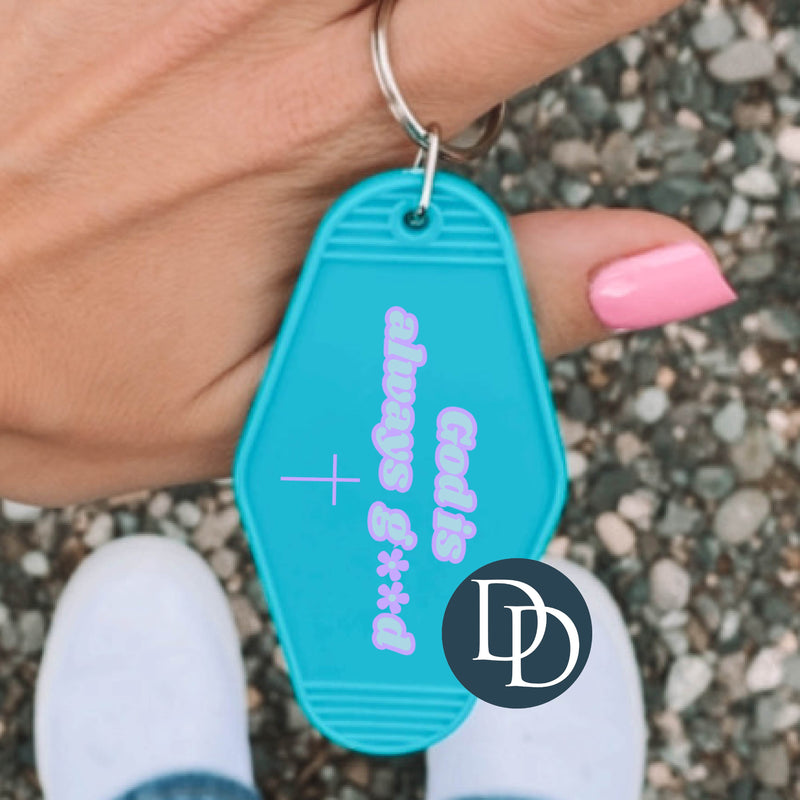 God Is Always Good Floral Cross *Motel Keychain UV DTF Decal*