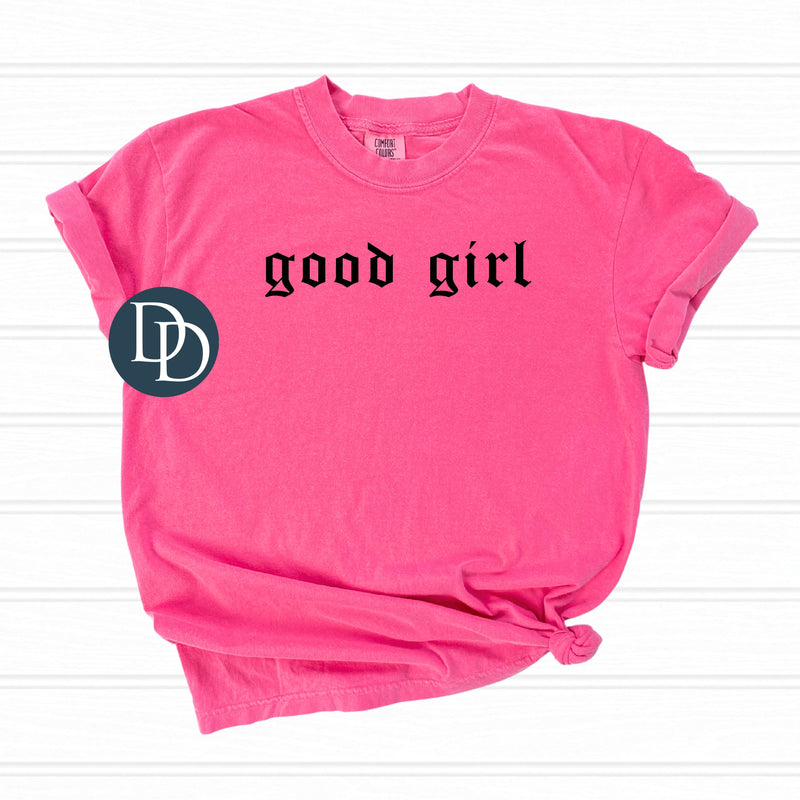 Good Girl Old English Black Emo *DTF Transfer*