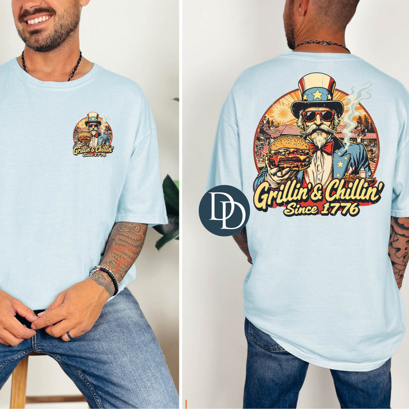 OVERSIZED Grillin and Chillin Since 1776 with Pocket *DTF Transfer*