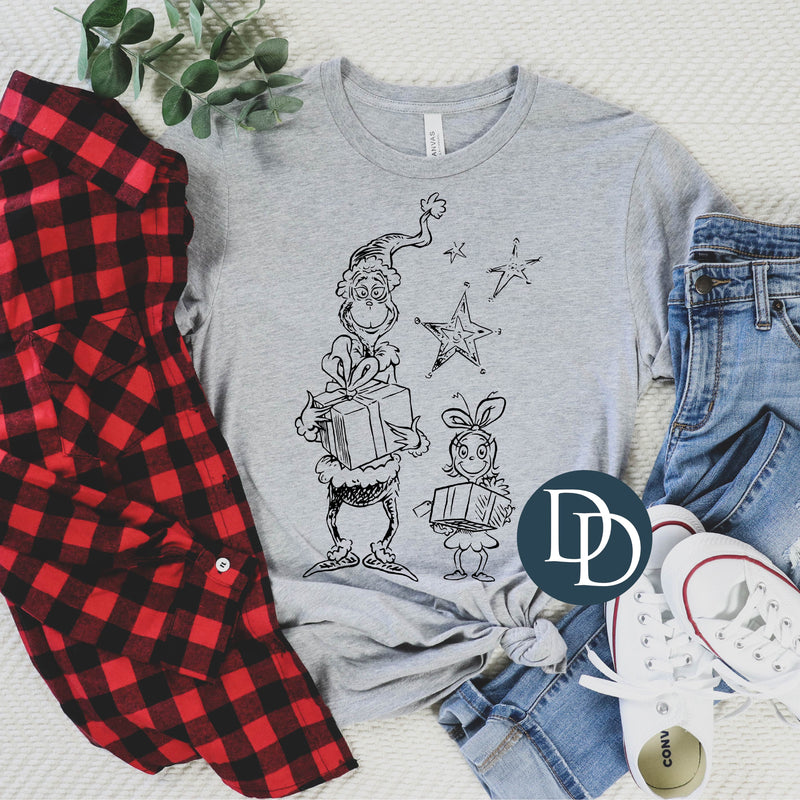 Grnch And Cindy (Black Ink) *Screen Print Transfer*