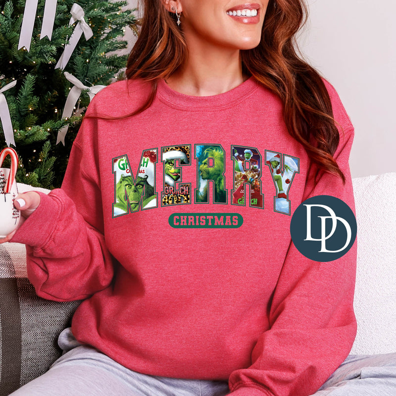 Grnch Merry Christmas Varsity *DTF Transfer*