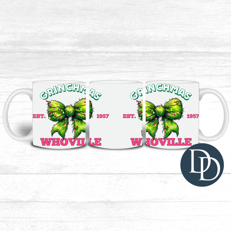Grnchmas Furry Bow *UV DTF Mug Wrap*