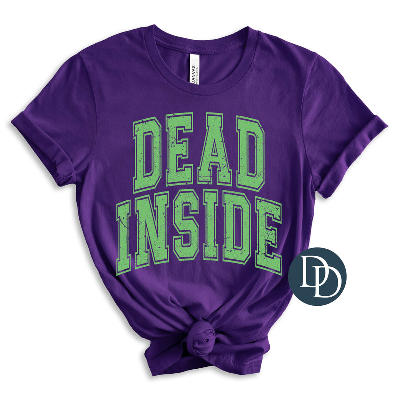 OVERSIZED Grunge Dead Inside Varsity (Bright Green Ink) *Screen Print Transfer*