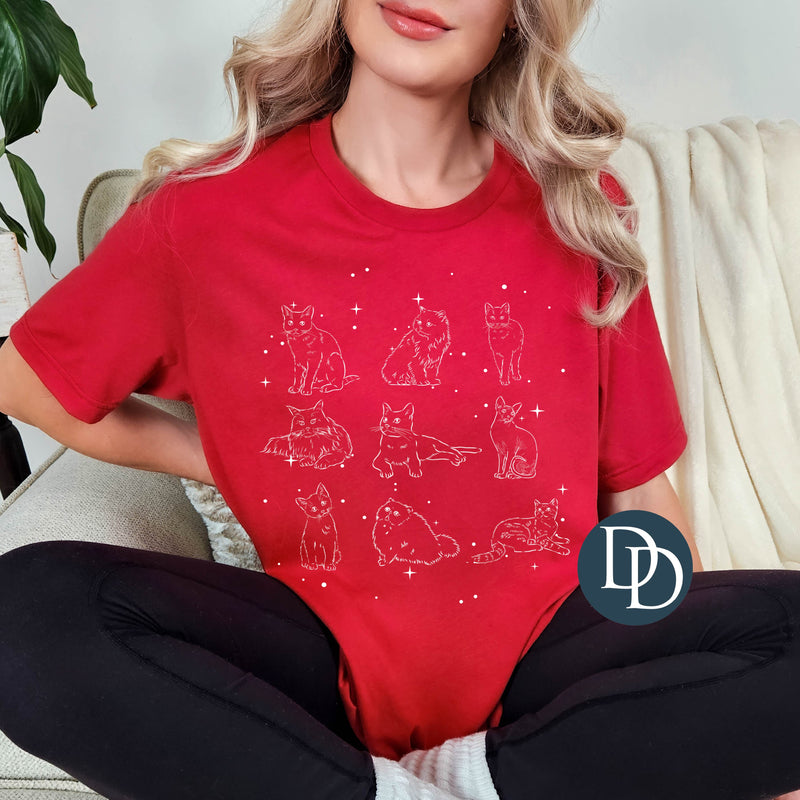 Halloween Kitty Collage (White Ink) *Screen Print Transfer*