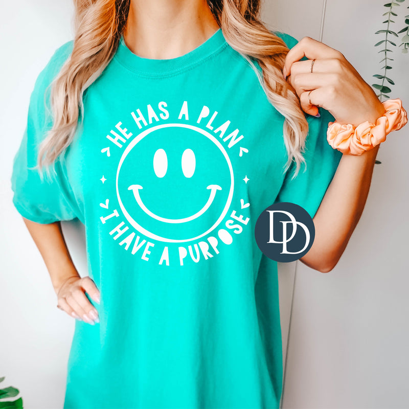 He Has a Plan I Have a Purpose Smile (White Ink) *Screen Print Transfer*