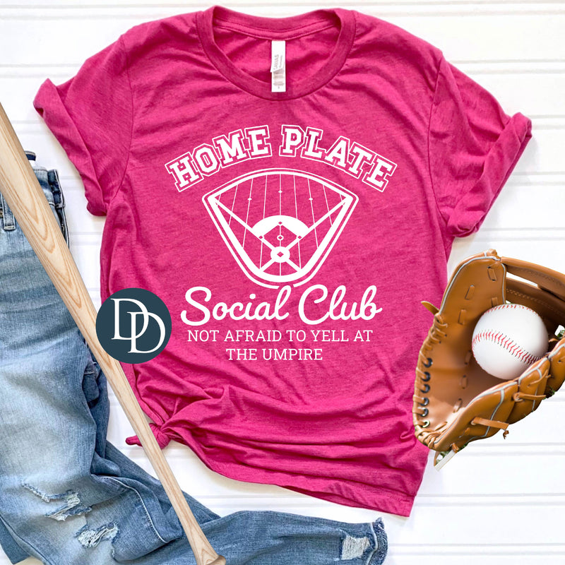Home Plate Social Club Yelling At The Ump (White Ink) *Screen Print Transfer*