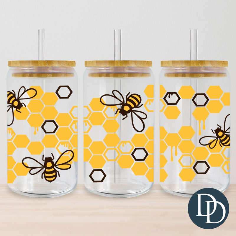 Honey Bee Comb Drips *UV DTF Cup Wrap*