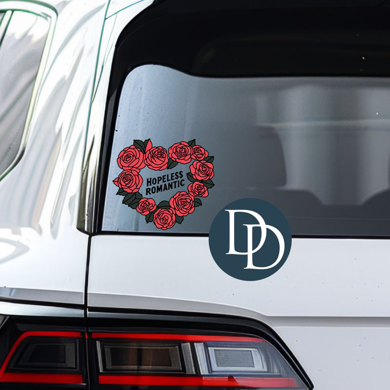 Hopeless Romantic Floral Heart *UV DTF Decal*