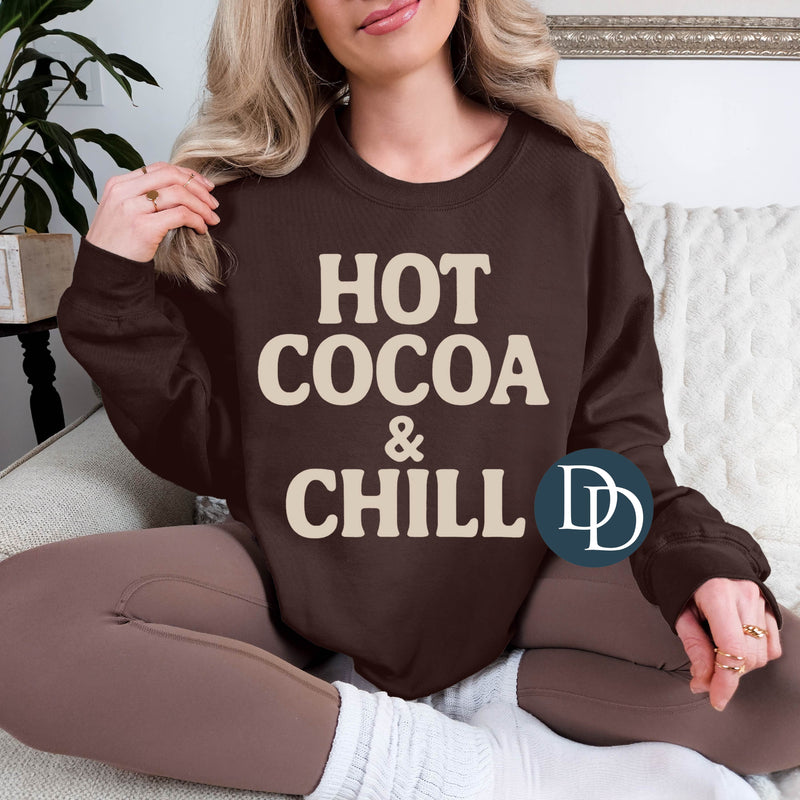 Hot Cocoa And Chill (Light Tan Ink) *Screen Print Transfer*