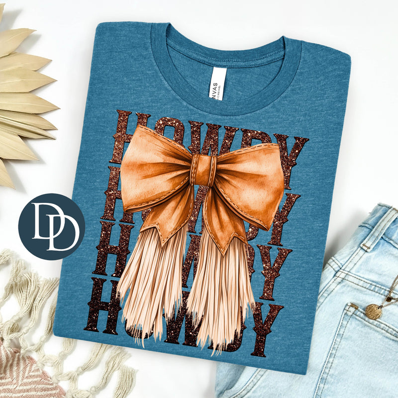 OVERSIZED Howdy Faux Glitter Bow *DTF Transfer*