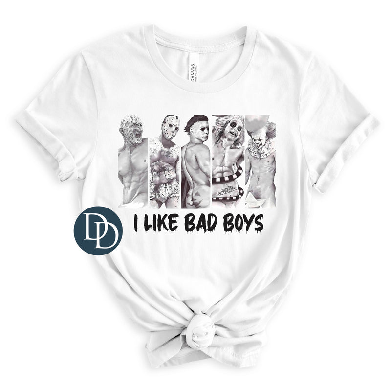 I Like Bad Boys Horror Friends Black Ink *DTF Transfer*