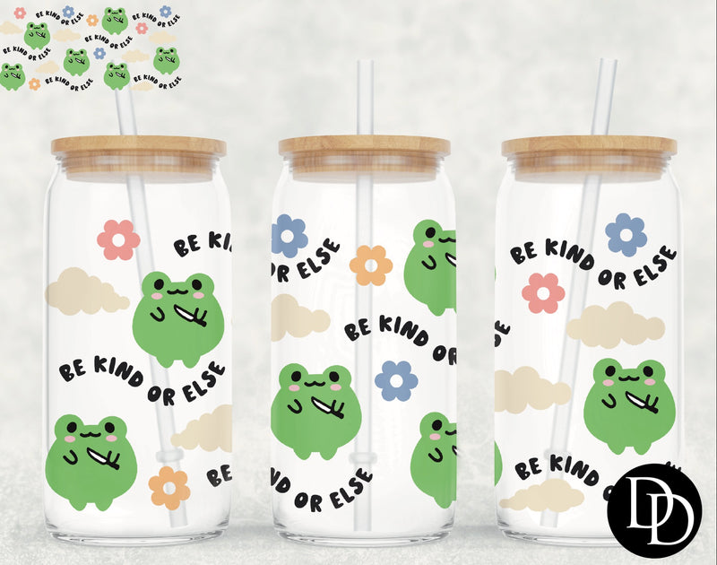 Be Kind or Else Stabby Frog UV DTF Cup Wrap