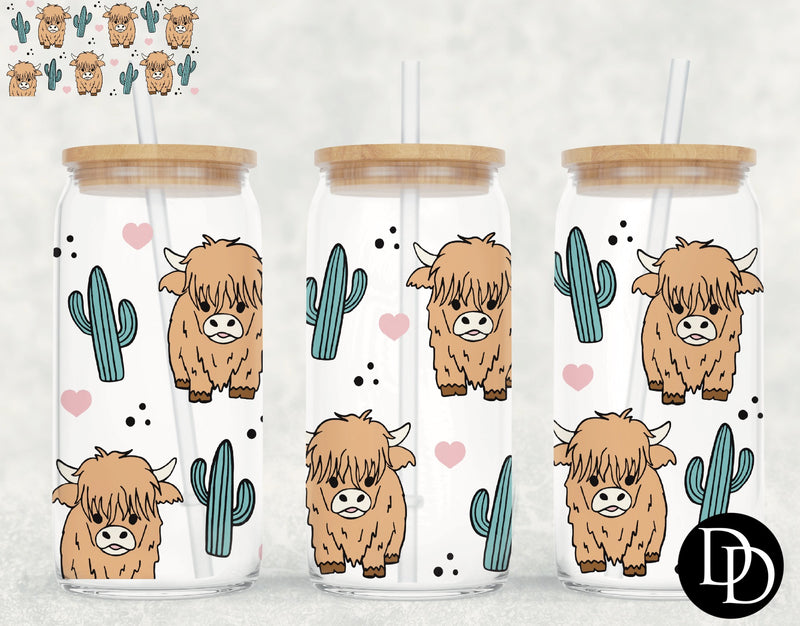 Highland Cow Desert Boho UV DTF Cup Wrap