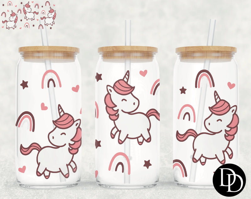 Boho Unicorn Rainbow Star UV DTF Cup Wrap