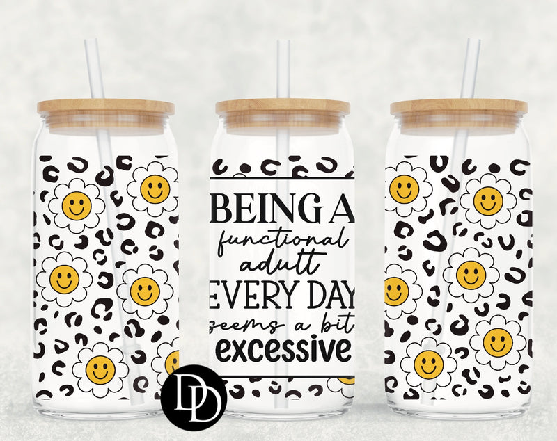 Daisy Face Functional Adult UV DTF Cup Wrap