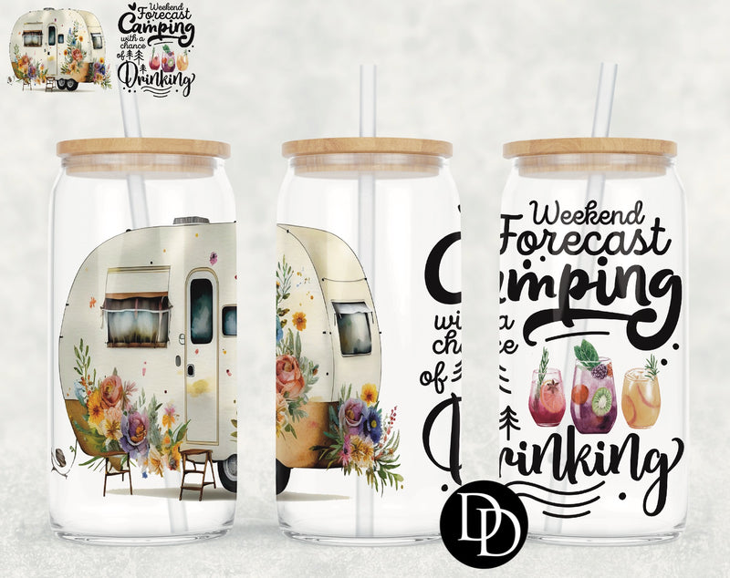 Weekend Forecast Camper UV DTF Cup Wrap